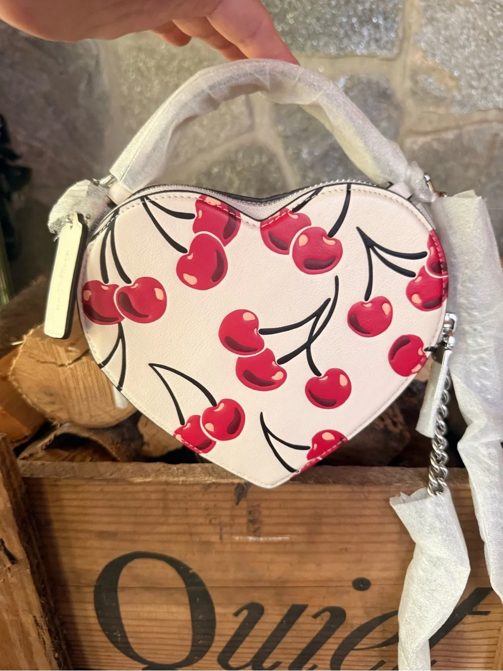 Coach Heart Cherry Print Crossbody Bag
